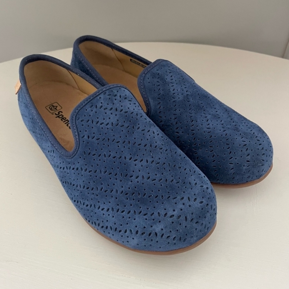 NWOT 💙 Spenco Bailey Orthotic Leather Flat in Peacock Blue